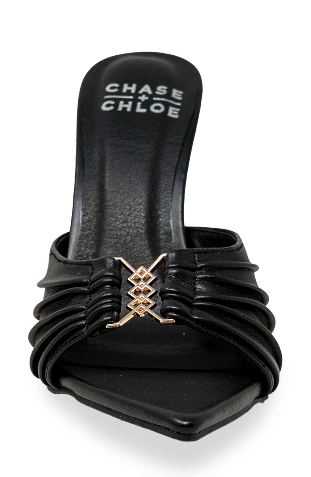 CHASE AND CHLOE Stiletto Mule Sandal, Alternate, color, Black