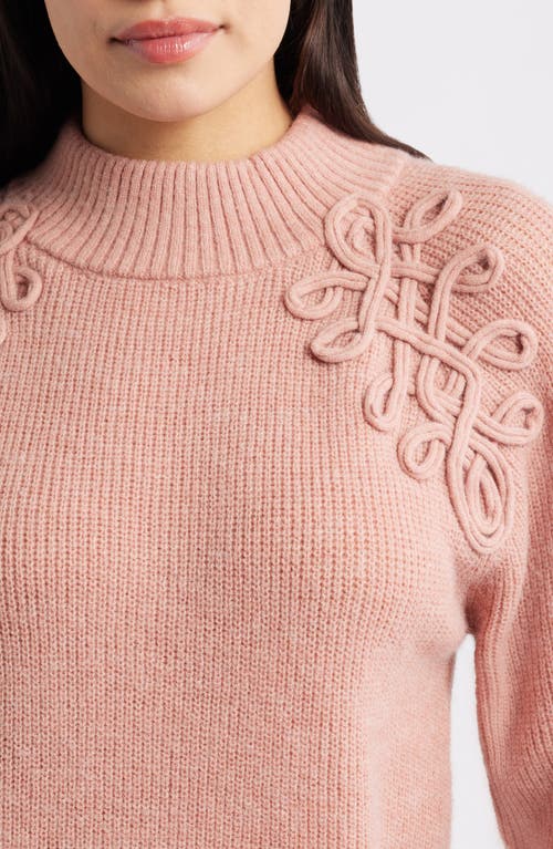 Wit & Wisdom Soutache Mock Neck Sweater In Pink