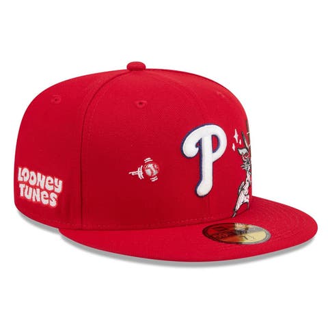Men's New Era Red Philadelphia Phillies Looney Tunes Bugs Bunny 59FIFTY Fitted Hat