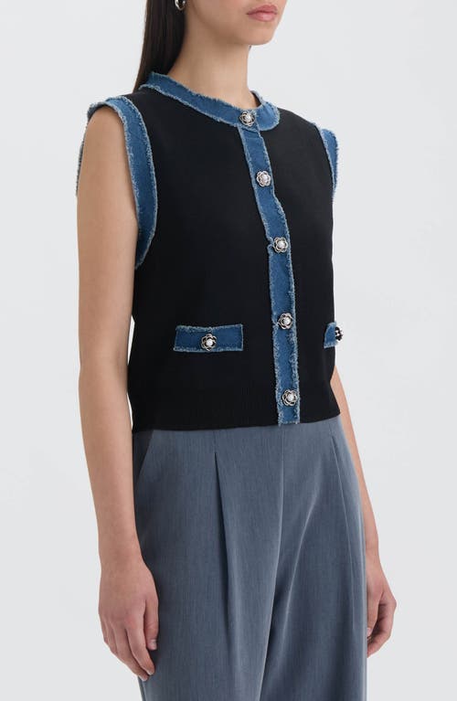 Nvlt Denim Trim Vest In Blue