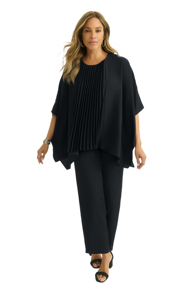 Jessica London 2-Piece Georgette Pantset, Main, color, Black