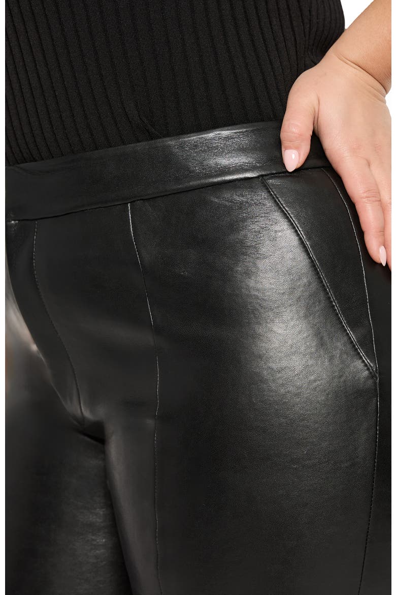 Rowan Leather Cropped Flare Pants, Alternate, color, Black
