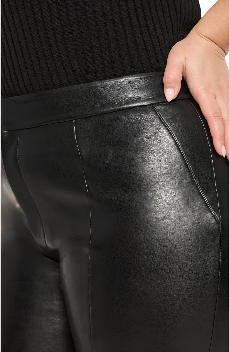 AS by DF Rowan Leather Cropped Flare Pants, Alternate, color, Black