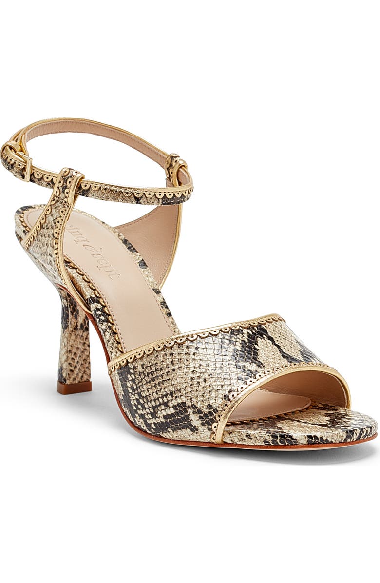 Cinq à Sept Rebecca Ankle Strap Sandal, Main, color, Natural Multi/ Gold