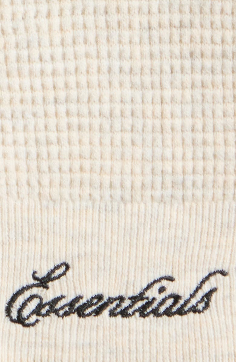 Fear of God Essentials '90s Waffle Knit Sweater, Alternate, color, Oatmeal Heather/ Black