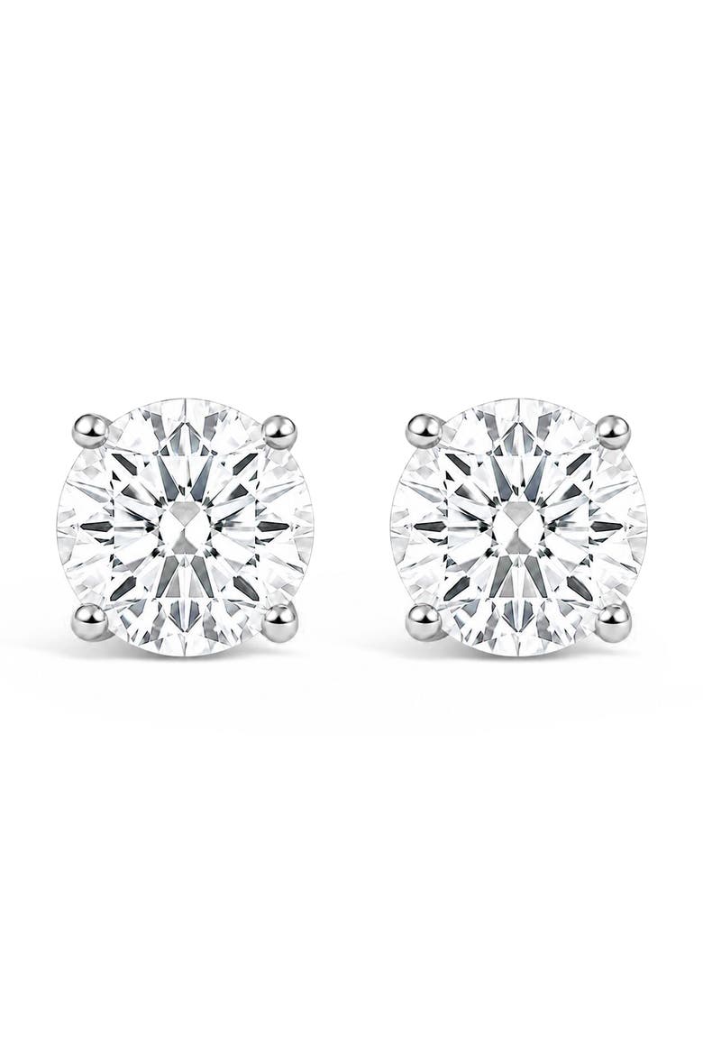 IGI Certified 14K Gold 1.00 Cttw Round Lab Grown Diamond Solitaire Stud Earrings, Main, color, White Gold