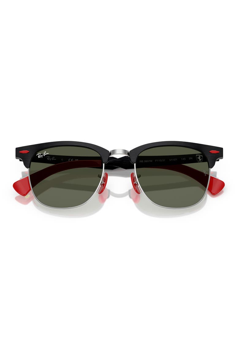 x Scuderia Ferrari Clubmaster 51mm Square Sunglasses, Alternate, color, GREEN