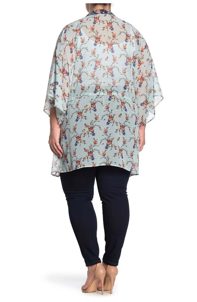 DR2 by Daniel Rainn Drawstring Floral Open Front Wrap, Main, color,