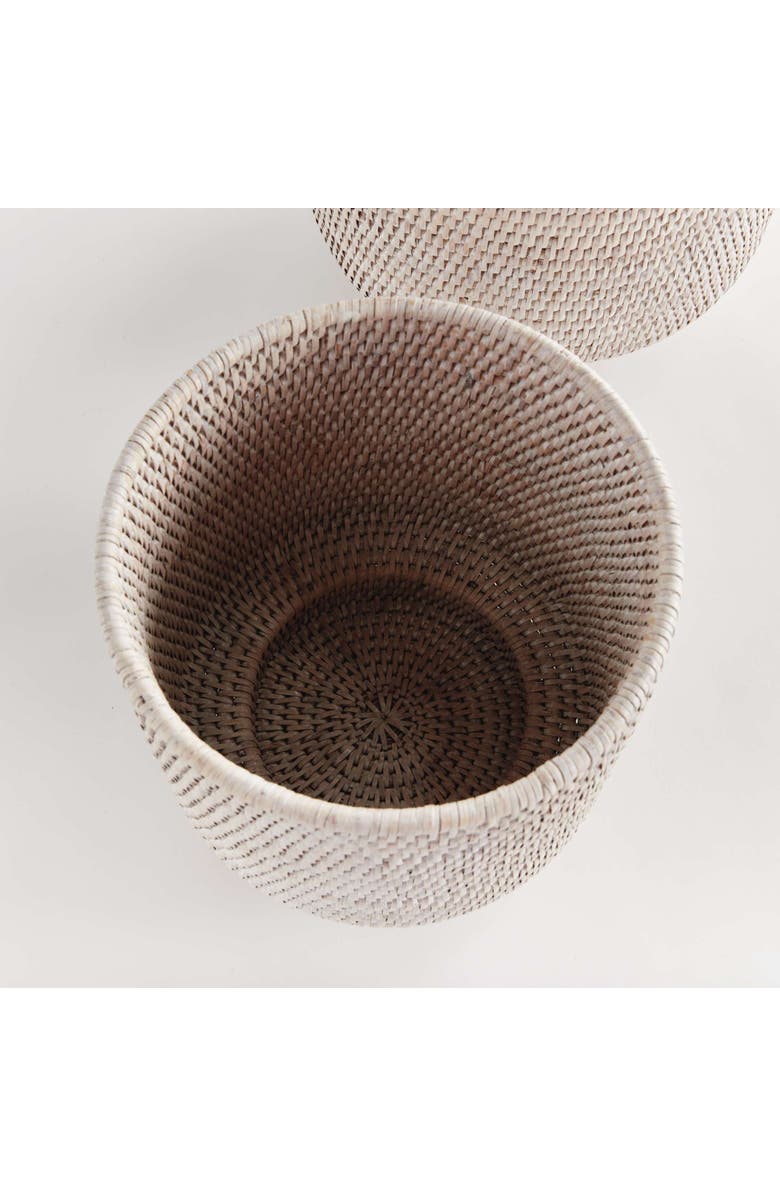 Napa Home & Garden Burma Rattan Cachepots Large Set Of 2, Alternate, color, White