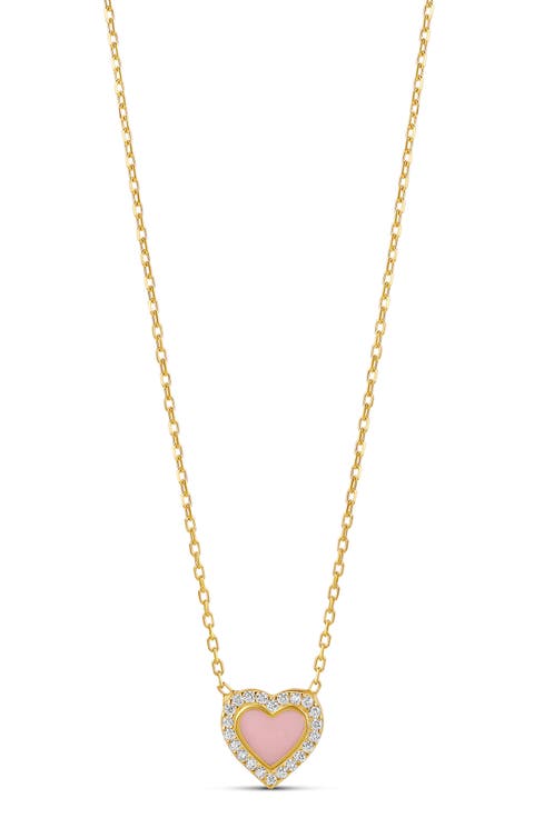 Everyday Pavé & Enamel Heart Pendant Necklace