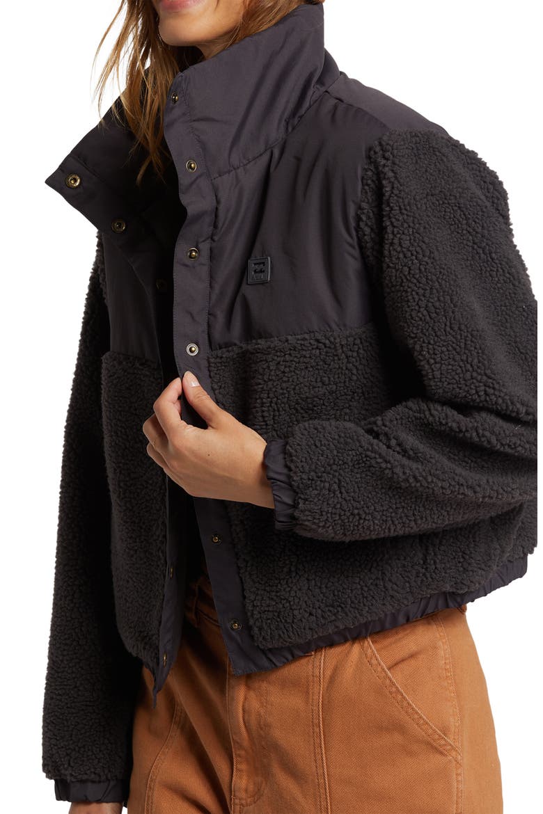 Lost Trails Fleece & Ripstop Jacket, Alternate, color, BLACK SAND