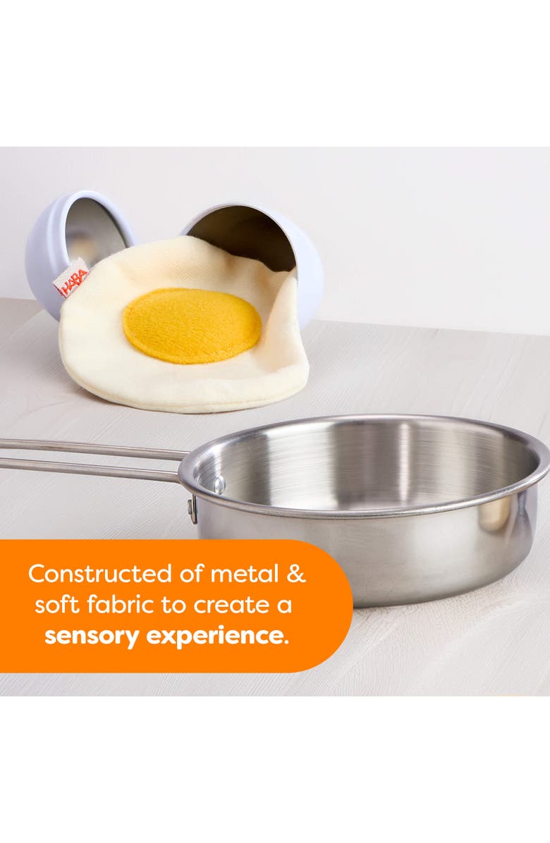 HABA Creative Play Fried Egg & Pan Toy Playset, Alternate, color, Yellow Multi