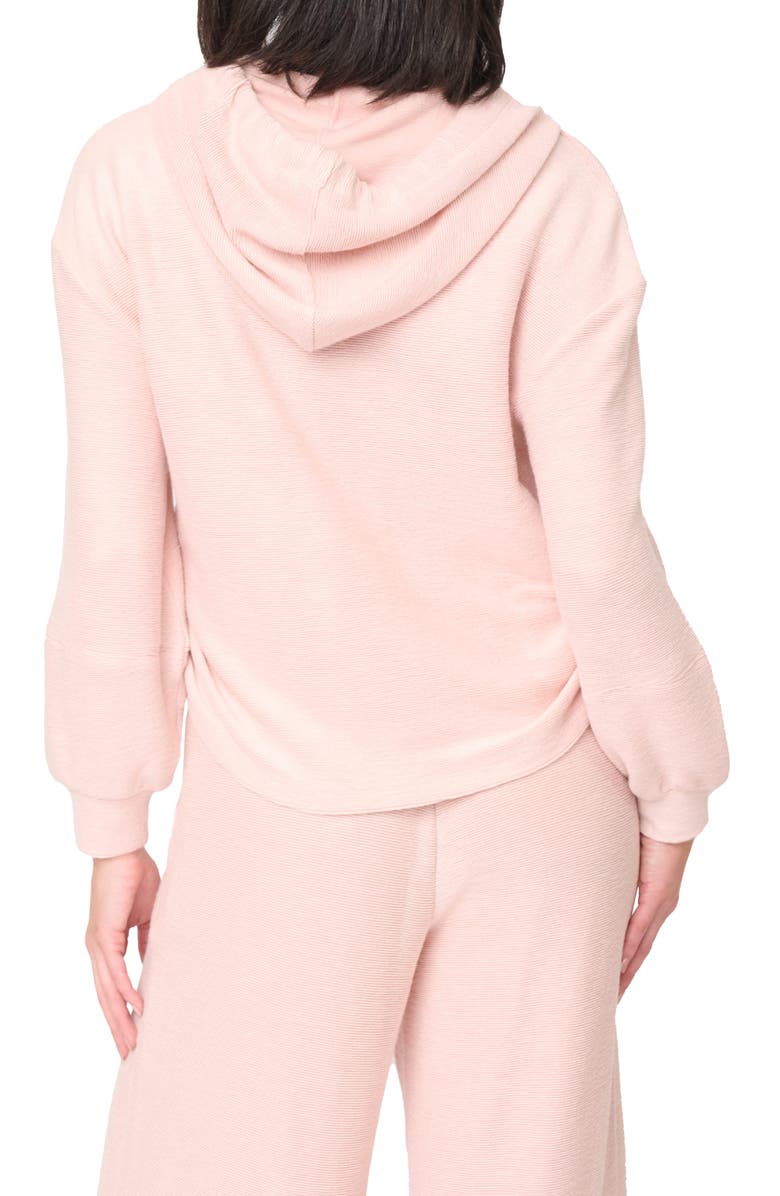 GIBSONLOOK Low Key Luxe Rib Hoodie, Alternate, color, Pink Whip