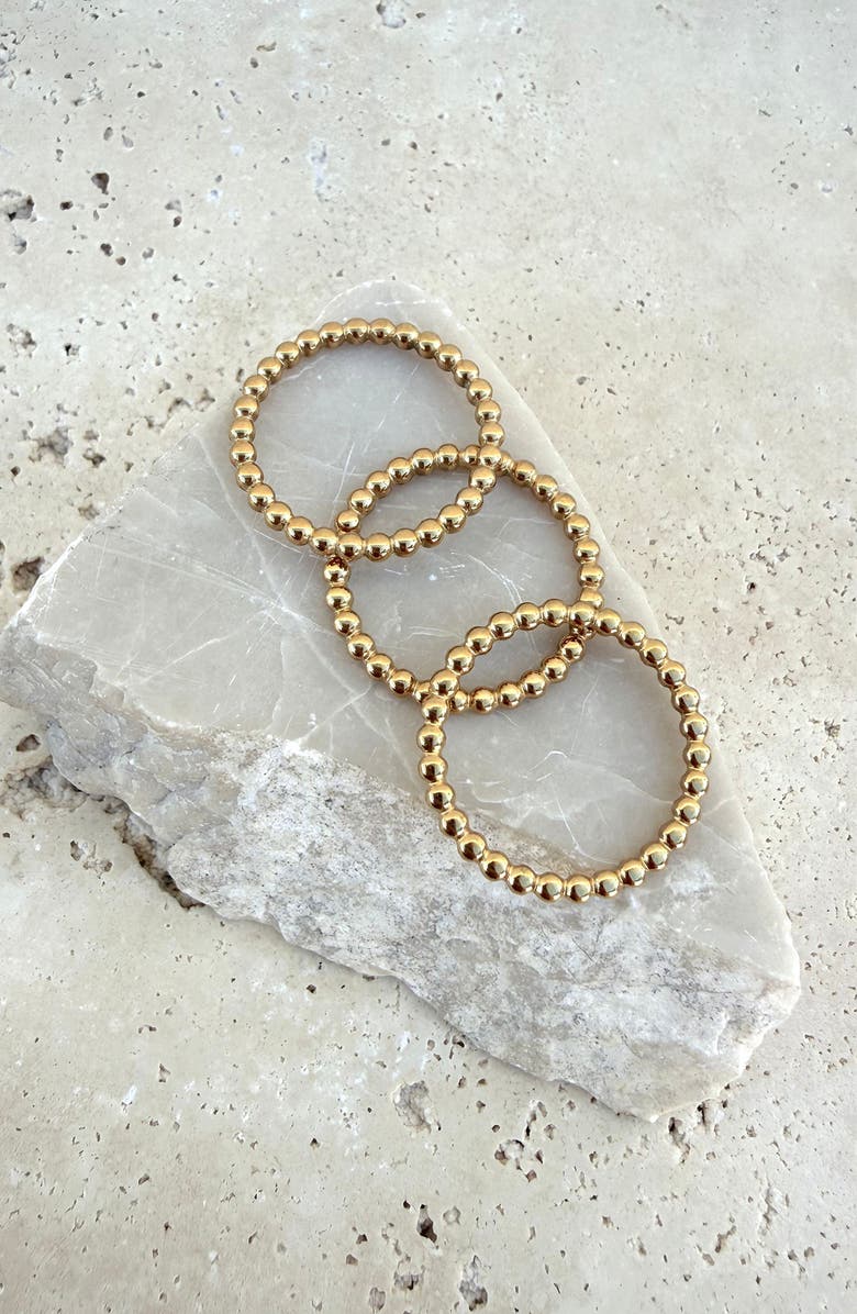 Adornia Set of 3 Beaded Stacking Rings, Alternate, color,