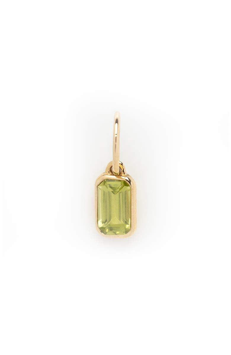 Local Eclectic Solid 9K Gold & Baguette Cut Birthstone Charm, Main, color, August Natural Peridot