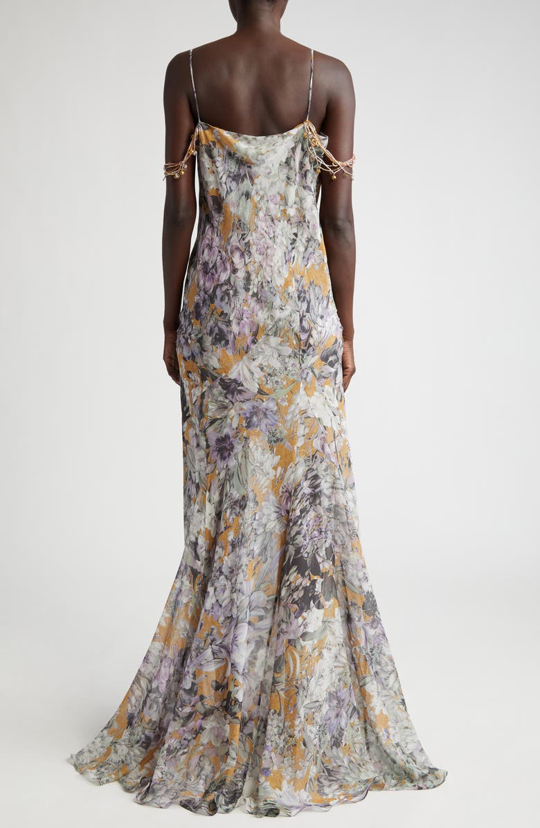 Dries Van Noten Deryl Floral Print Beaded Strap Slipdress, Alternate, color,