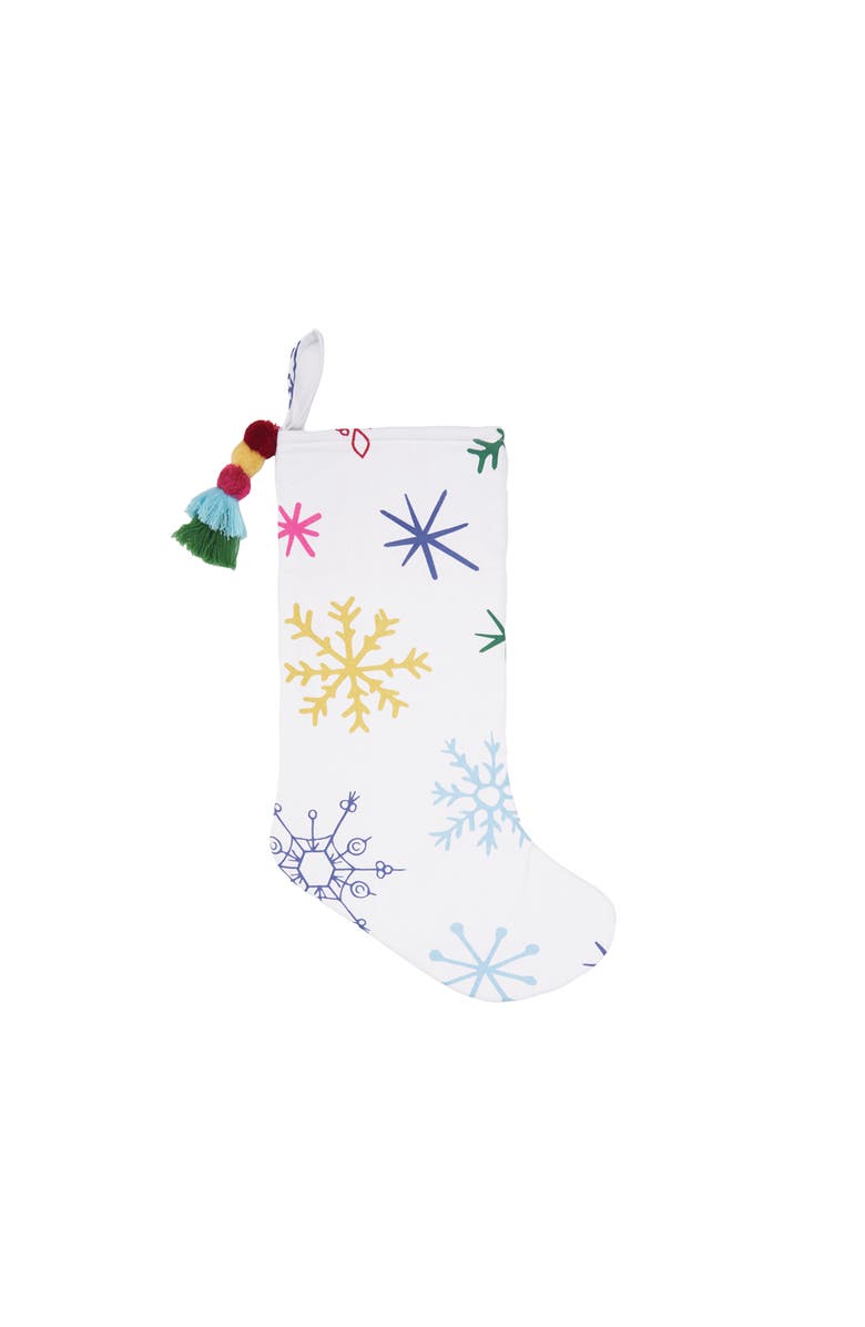 carol & frank Colorful Snowflake Hanging Christmas Stocking 20", Main, color, White