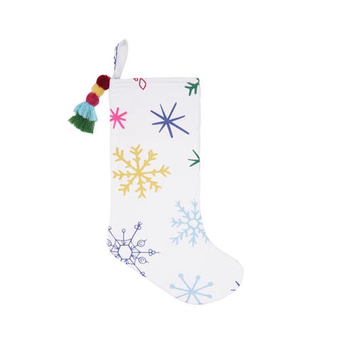 Colorful Snowflake Hanging Christmas Stocking 20"