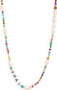 THE SIS KISS Rainbow and Cultured Pearl Beaded Necklace