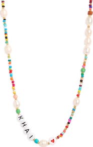 THE SIS KISS Rainbow and Cultured Pearl Beaded Necklace