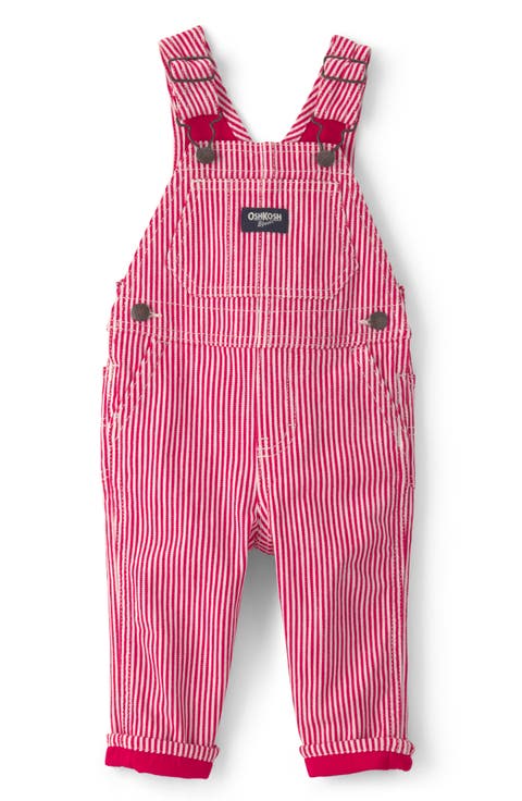 Print Stretch Cotton Twill Overalls