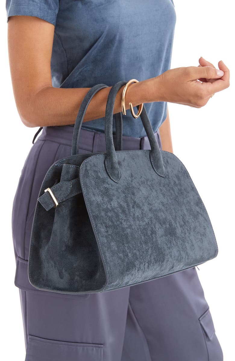 The Noli Shop Margo Suede Bag, Alternate, color, Blue