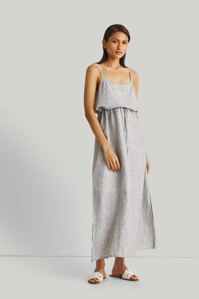 Strappy Maxi Dress, Alternate, color, Pin-striped