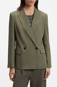 BOSS Jaleto Pinstripe Double Breasted Blazer