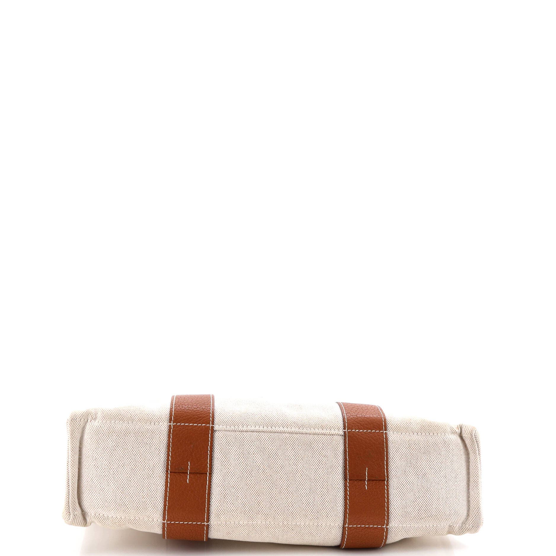 Pre-Owned Hermes Sac Harnais Tote Toile and Leather MM, Alternate, color, Ecru