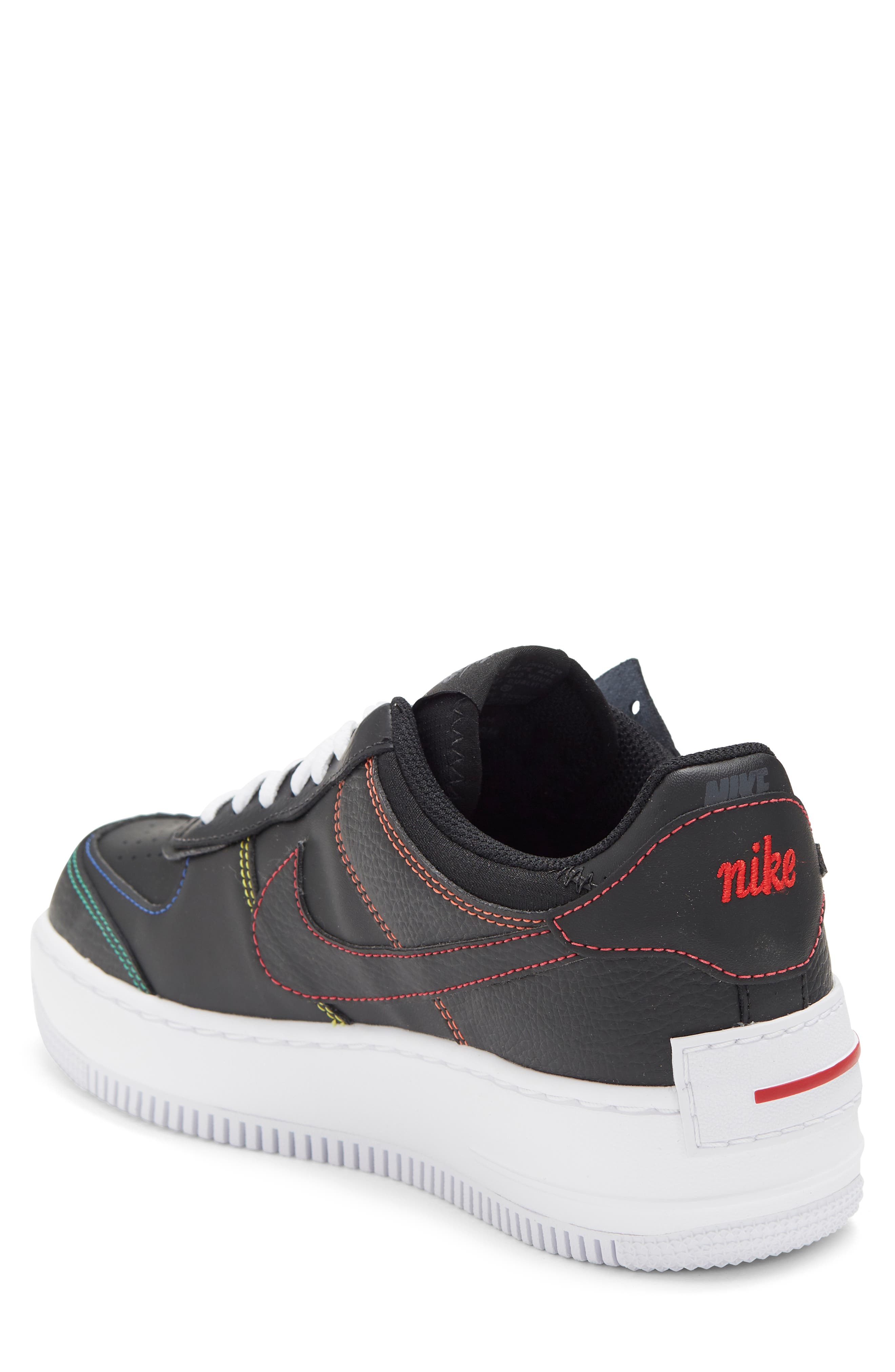 Air Force 1 Shadow Sneaker, Alternate, color, BLACK/ OPTI YELLOW/ RED