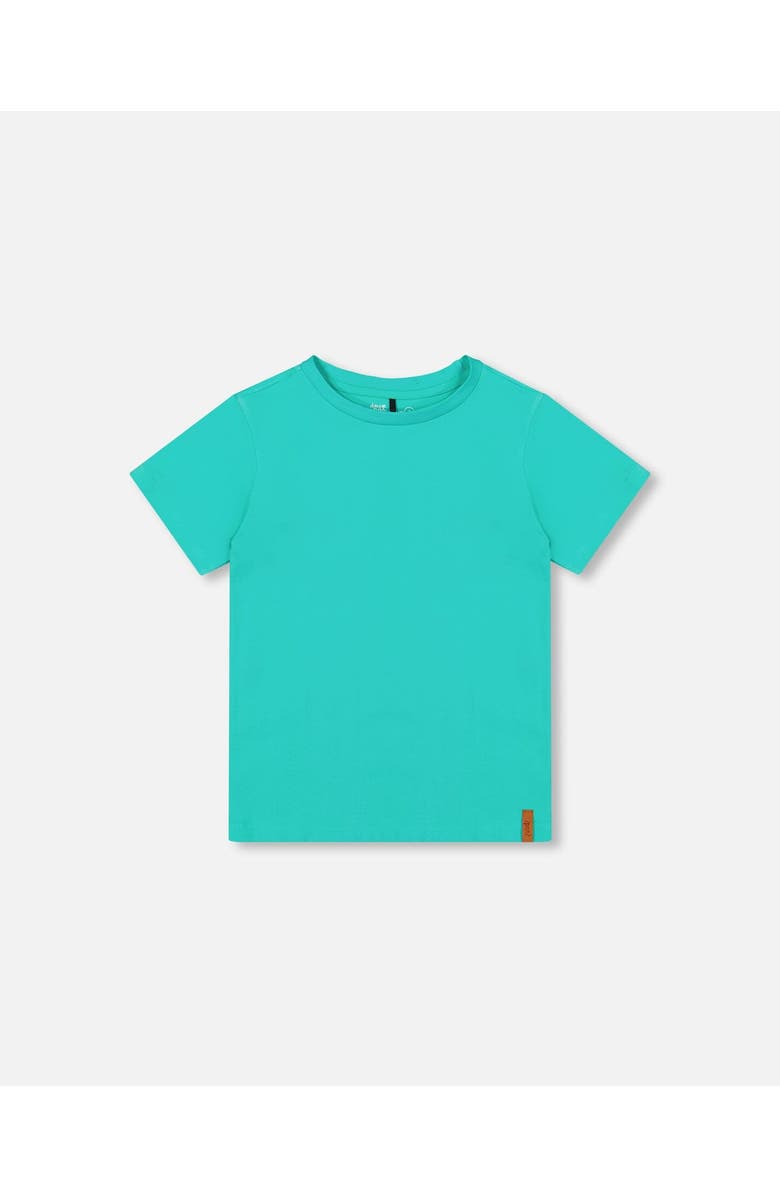 Deux par Deux Organic Cotton Jersey T-Shirt Solid, Main, color, Turquoise