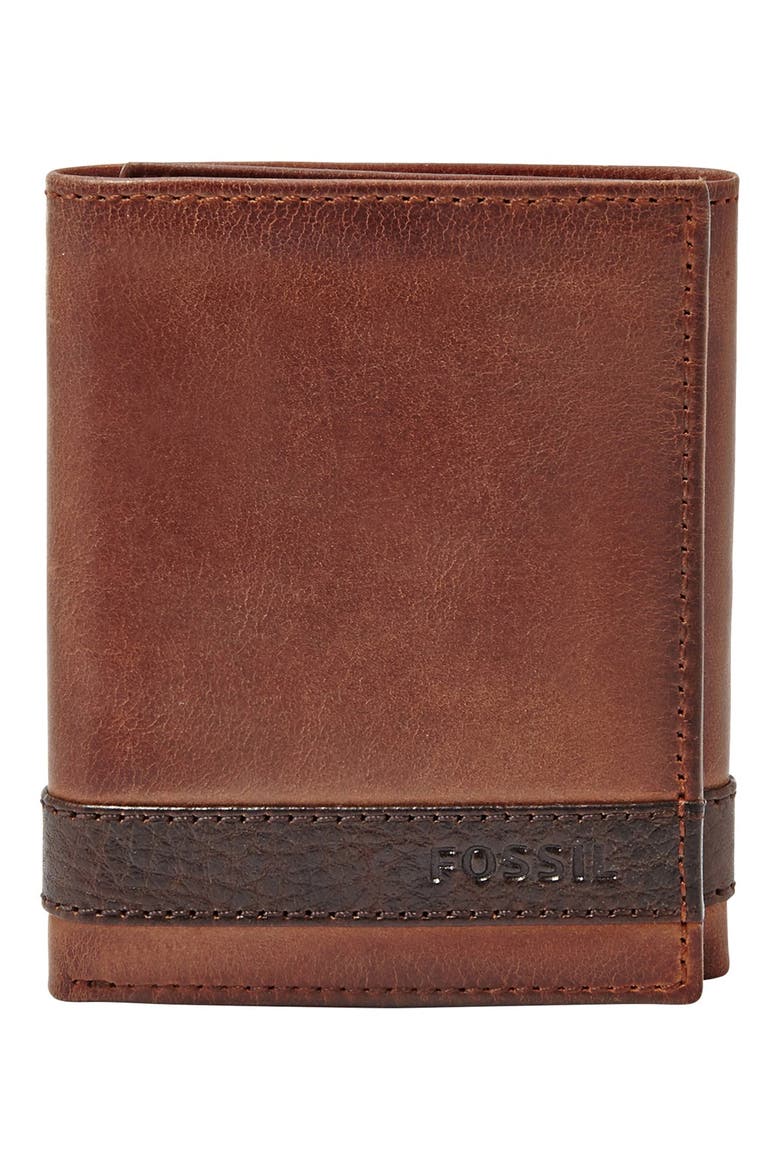 'Quinn' Trifold Wallet, Main, color, BROWN