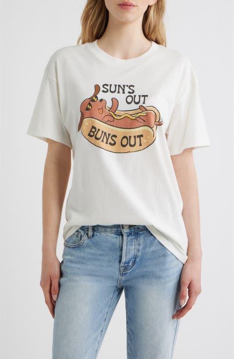 Suns Out Graphic Jersey Cotton Blend T-Shirt