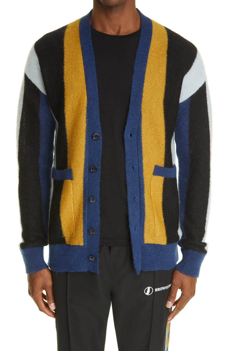 Brownstone Stripe Mohair Blend Cardigan, Main, color, 