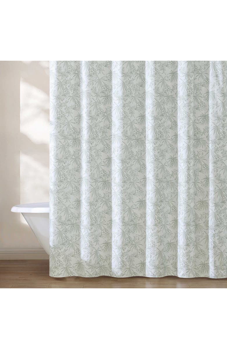 Tommy Bahama Pen and Ink Tropical Shower Curtain, Alternate, color, Spring Green
