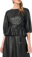 Vince Camuto Seamed Faux Leather Top