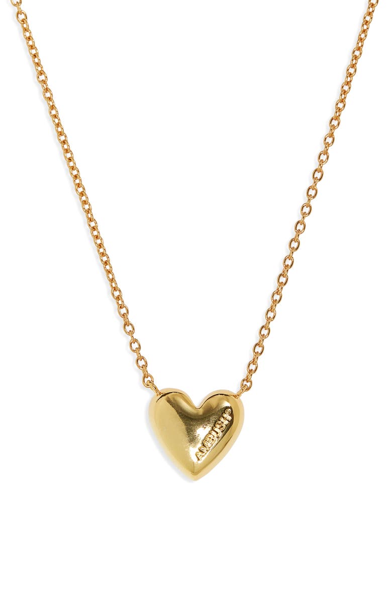 Heart Charm Necklace, Main, color, GOLD