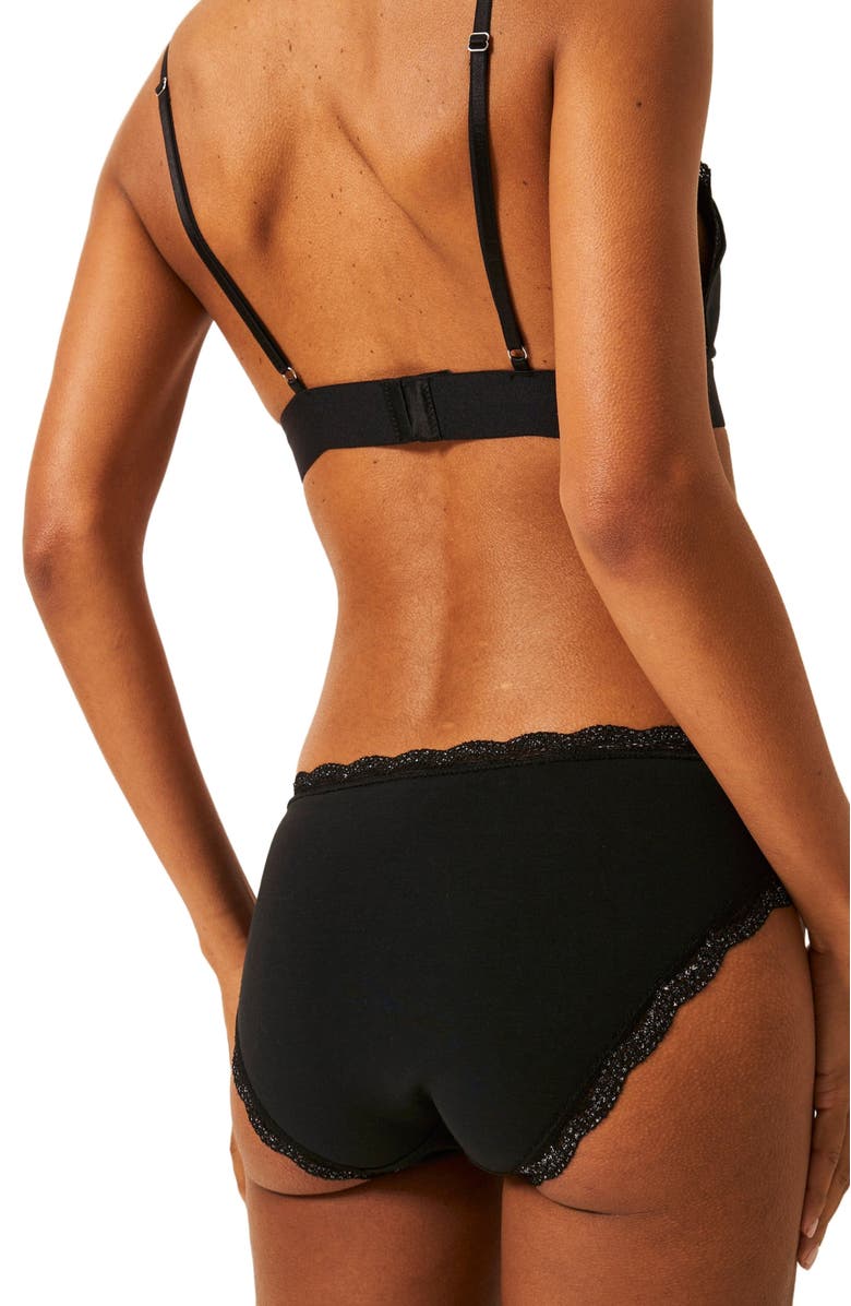 Stripe & Stare Lace Bralette & Knicker, Alternate, color,