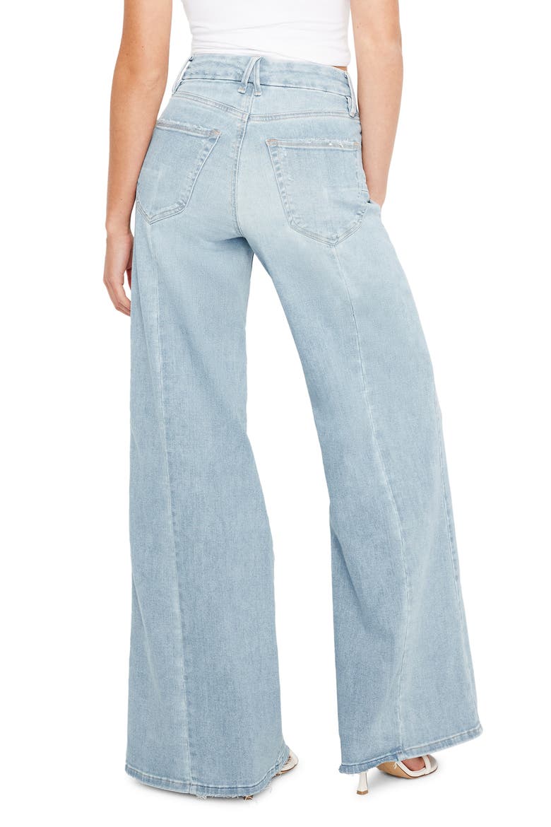 Good Waist Distressed Palazzo Jeans, Alternate, color, INDIGO417