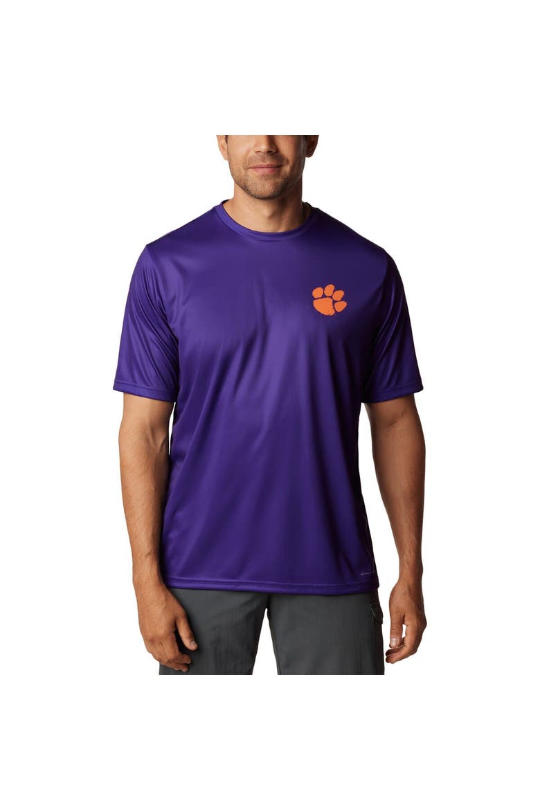 Men's Columbia Purple Clemson Tigers Terminal Tackle State Omni-Shade T-Shirt, Main, color, Purple