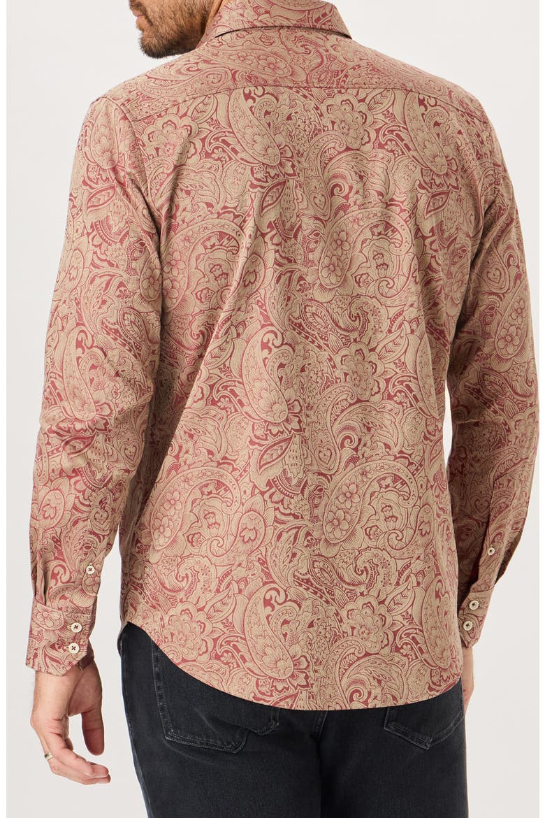 Hudson Paisley Stretch Shirt, Alternate, color, GARNET