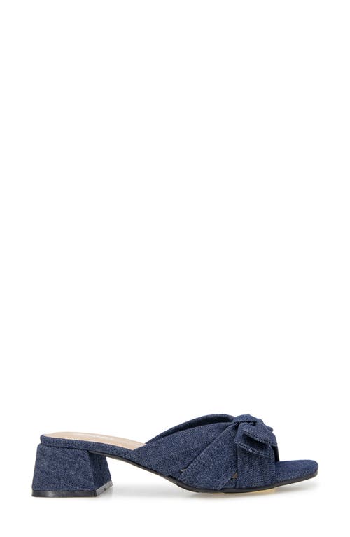 Esprit Summer Block Heel Sandal In Dark Blue Denim