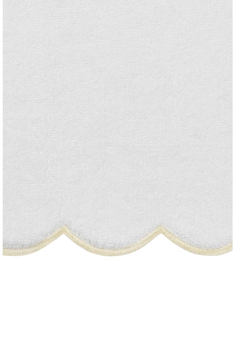 Adornia Scallop Bath Towel, Alternate, color, WHITE/ BEIGE