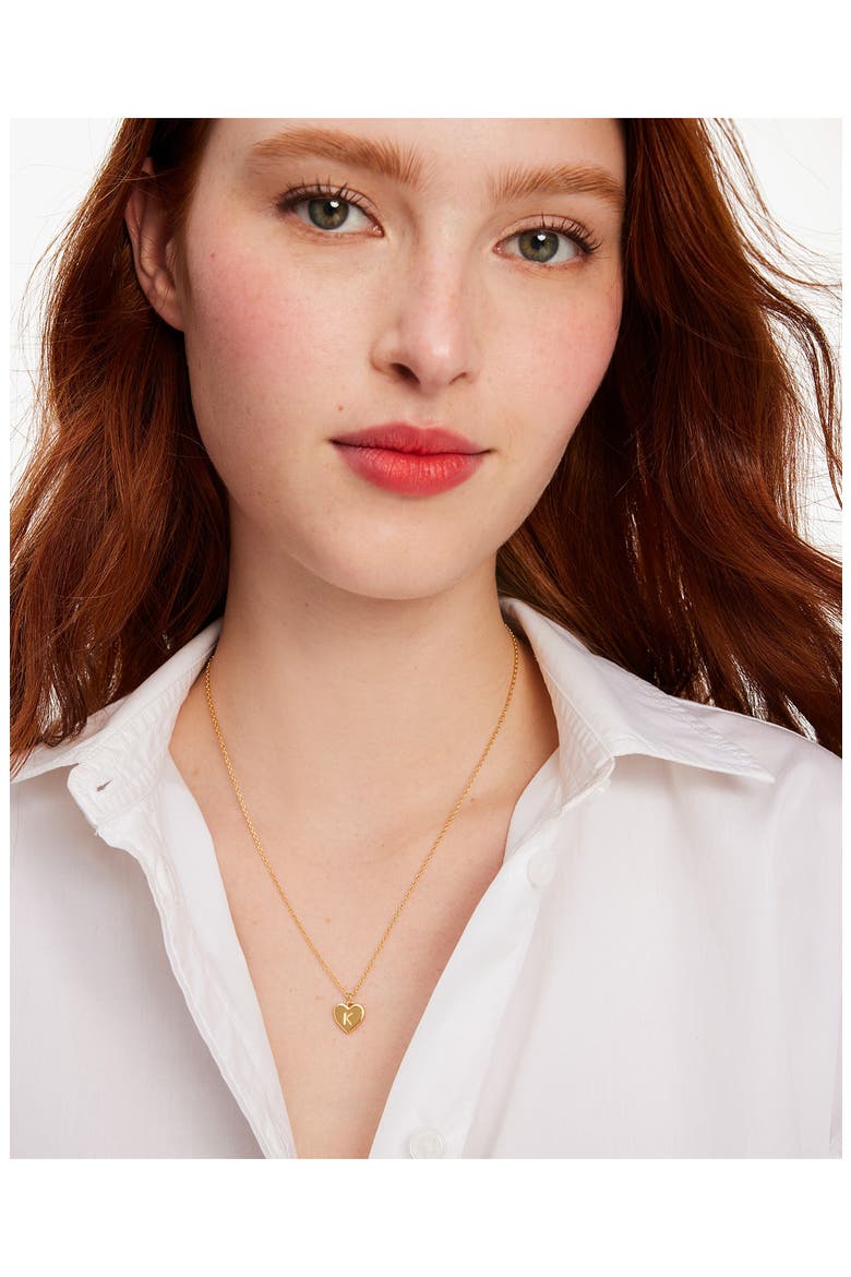 initial heart pendant necklace, Alternate, color, GOLD - C