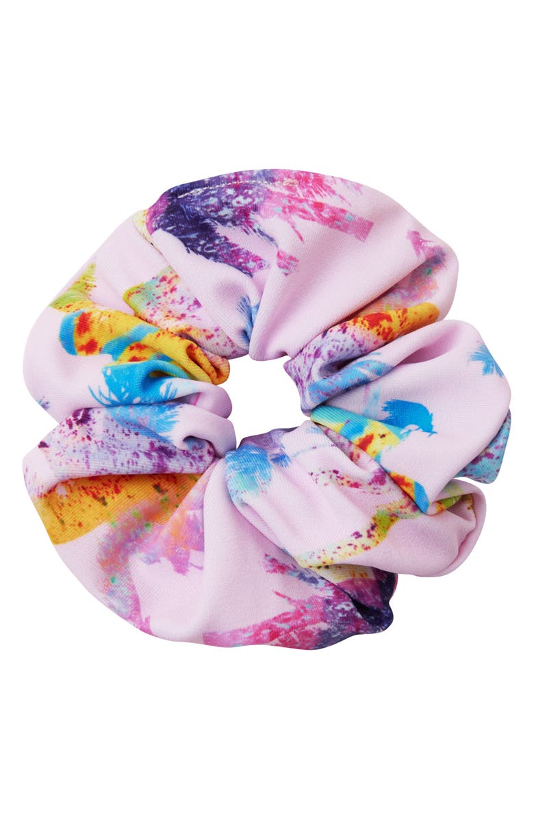 Andy & Evan Kids' Palm Tree Long Sleeve One-Piece Rashguard Swimsuit & Scrunchie Set, Alternate, color, 