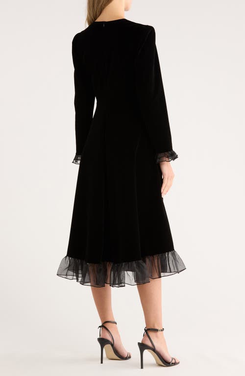 Area Stars Terra Long Sleeve Fit & Flare Midi Dress In Black