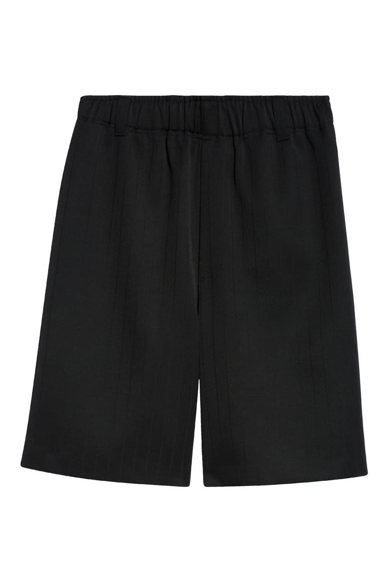 Le Bermuda Juego Oversize Wool Shorts, Alternate, color, JACD PINSTRIPE BLACK