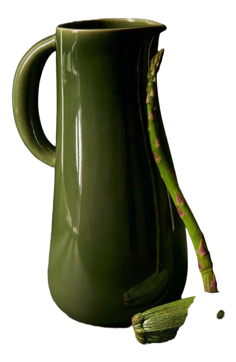 Gharyan Stoneware Stoneware Jug, Alternate, color, Green