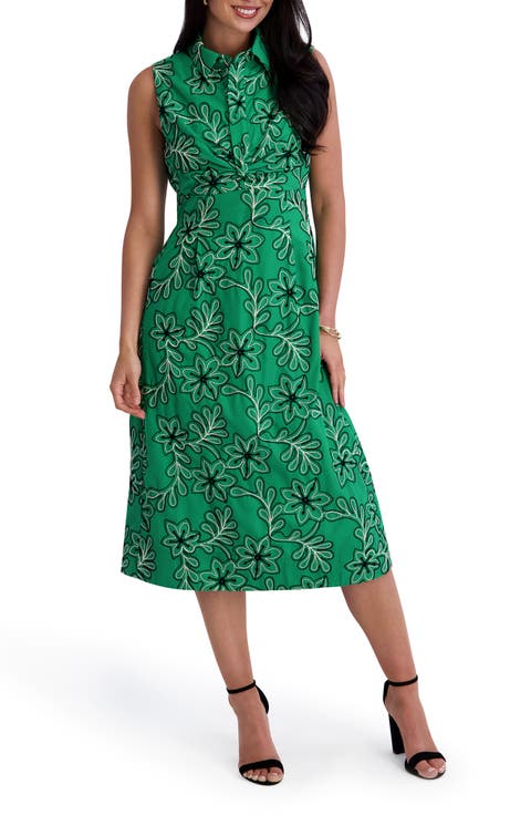 Embroidered Sleeveless Dress