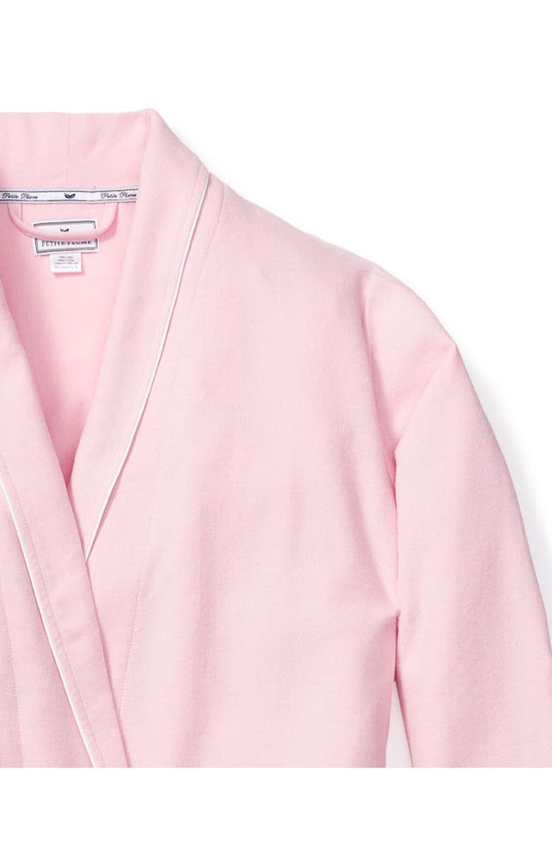 Petite Plume Cotton Flannel Robe, Alternate, color, Pink